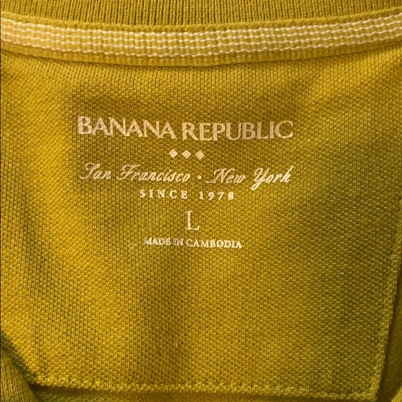 Chartreuse Banana Republic Polo Shirt (Size L) - Picture 3 of 3